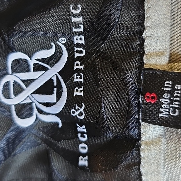 Rock & Republic Gray Tuxedo Jacket. Black Collared W/black Buttons. Size 8. - Picture 7 of 8